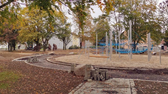 Die Arbeiten am Bürgerpark Horrem sollen in diesem Jahr abgeschlossen werden
