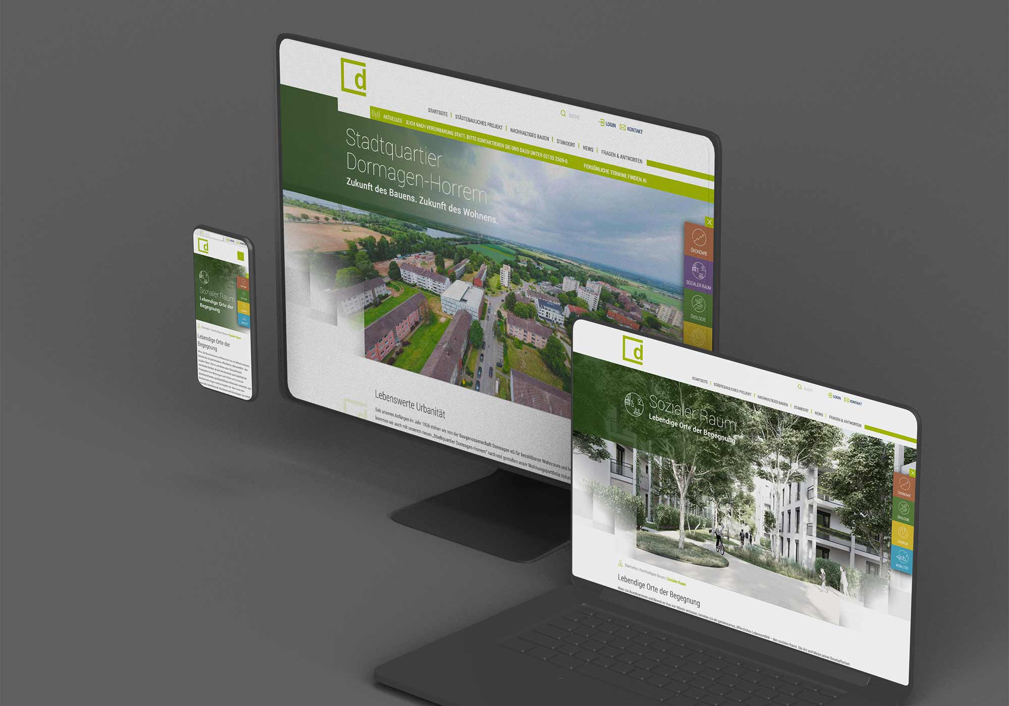 Neues Quartier Horrem Website Relaunch